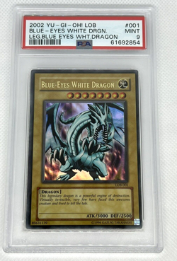 2002 Yugioh Blue-Eyes White Dragon LOB-001 Ultra Rare PSA 9 MINT ORIGINAL PRINT! - Image 1