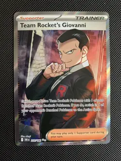Team Rocket's Giovanni 225/182 Full Art NM/M Destined Rivals Pokemon Card - Image 1