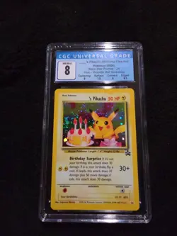Pokemon Pikachu Birthday Black Star Promo Card #24 Holo CGC 8 - Image 1
