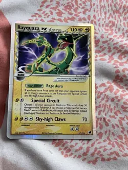 Pokemon TCG Rayquaza EX Dragon Holo Card 97/100 Heavily Played - Image 1