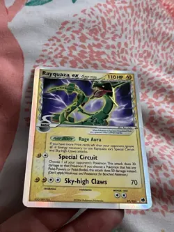 Pokemon TCG Rayquaza EX Dragon Holo Card 97/100 Heavily Played - Image 3