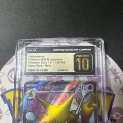 CGC 10 Pristine Alakazam ex 190/165 JPN Pokemon Card 151 S&V SR Pokemon 2023 - Image 2