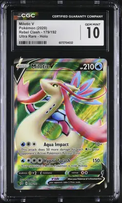 CGC 10 Milotic V 179/192 Ultra Rare Rebel Clash Pokemon Card - Image 1