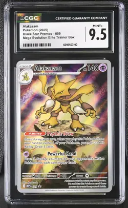 CGC 9.5 Alakazam 009 Mega Evolution ETB Black Star Promo Pokemon Card - Image 1