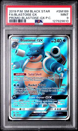 Blastoise GX Black Star Promos Holo Card SM189 PSA 9 - Image 1