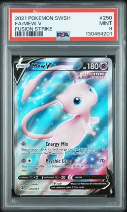 Pokemon Mew V 250/264 - Full Art Holo Card - #250 Swsh08: Fusion Strike - PSA 9 - Image 1