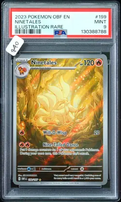 2023 Ninetales #199 Illustration Rare PSA 9 Pokemon Card - Image 1