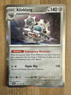 Klinklang 101/142 Stellar Crown Holo Pokemon Card NM - Image 1