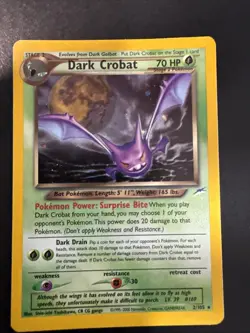 Pokemon Dark Crobat TCG Neo Destiny Holo Rare Card 2/105 WOTC - Image 1