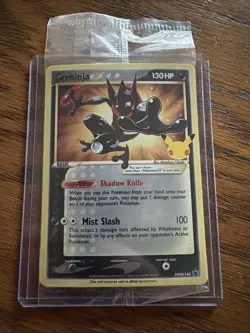 Pokemon TCG Greninja Gold Star SWSH144 Celebrations Black Star Promo Card Sealed - Image 1