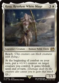 Magic The Gathering MTG ROSA, RESOLUTE WHITE MAGE FINAL FANTASY NM Near Mint - Image 1