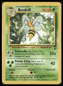 Beedrill 21/130 Normal Base set 2 - Pokemon TCG - Image 1