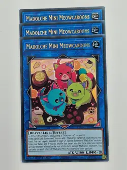 Yu Gi Oh - 3x MP25-EN224 Madolche Mini Meowcaroons - Ultra Rare - Image 1