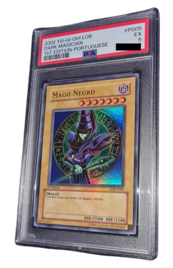 YuGiOh! Dark Magician - PSA 5 - 2002 1st Edition LDB / Portug. LOB - Blue Eyes - Image 1