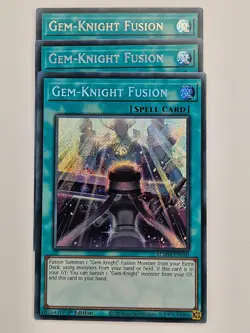 Yu Gi Oh - 3x BLMM-EN160 Gem-Knight Fusion - Secret Rare - Image 1