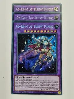 Yu Gi Oh - 3x BLMM-EN145 Gem-Knight Lady Brilliant Diamond - Secret Rare - Image 1