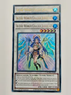 Yu Gi Oh - 3x BLMM-EN089 Ib The World Chalice Justiciar - Ultra Rare - Image 1