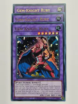 Yu Gi Oh - 3x BLMM-EN136 Gem-Knight Ruby - Ultra Rare - Image 1