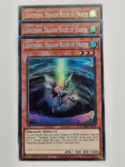 Yu Gi Oh - 3x BLMM-EN124 Lightning, Dragon Ruler Of Drafts - Secret Rare - Image 1