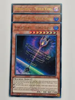 Yu Gi Oh - 3x BLMM-EN086 World Legacy - "World Wand" - Ultra Rare - Image 1