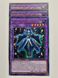 Yu Gi Oh - 3x BLMM-EN144 Gem-Knight Lady Lapis Lazuli - Ultra Rare - Image 1