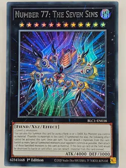 Yu Gi Oh - BLC1-EN038 Number 77: The Seven Sins - Silver Ultra Rare - Image 1