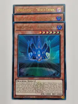 Yu Gi Oh - 3x BLMM-EN082 World Legacy - "World Crown" - Ultra Rare - Image 1