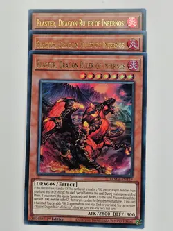 Yu Gi Oh - 3x BLMM-EN119 Blaster, Dragon Ruler Of Infernos - Ultra Rare - Image 1