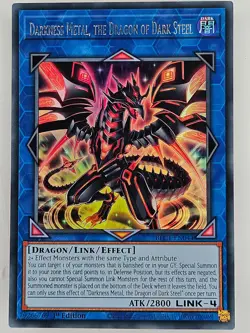 Yu Gi Oh - BLC1-EN044 Darkness Metal, The Dragon Of Dark Steel Silver Ultra Rare - Image 1