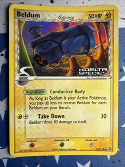 2005 Beldum 59/113 Delta Species Reverse Stamped Holo Pokemon Card - Image 1