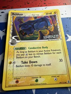 2005 Beldum 59/113 Delta Species Reverse Stamped Holo Pokemon Card - Image 2