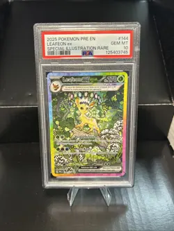 Leafeon EX 144/131 PSA 10 GEM MINT Prismatic Evolutions SIR Pokemon Card TCG - Image 1