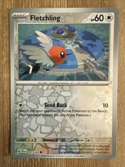Fletchling 121/142 Stellar Crown Reverse Holo Pokemon Card NM - Image 1