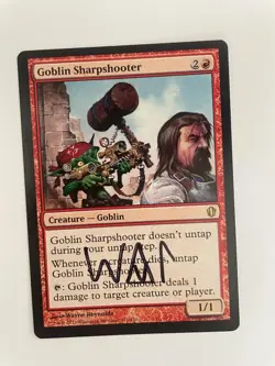 MTG ARTIST PROOF COMMANDER 2013 GOBLIN SHARPSHOOTER SIGNED WAYNE REYNOLDS RARE - Image 1