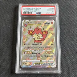 Pokemon TCG Crown Zenith: Galarian Gallery - Simisear Vstar GG37 - PSA 10 - Image 1