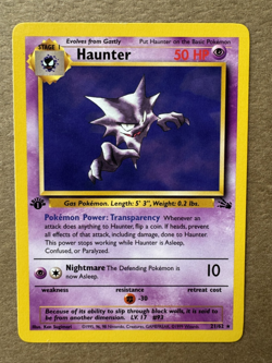 Raichu 29/62 AND Haunter 21/62 Fossil 1st Edition Non-Holo Rare Pokemon Card NM+ - Image 3