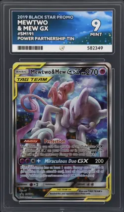 Pokemon Mewtwo & Mew GX SM191 Alt Art Black Star Promo ACE 9 - Image 1