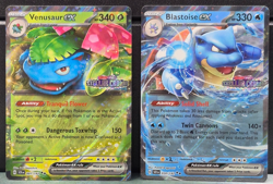 Blastoise Ex 030/142 Venusaur Ex 001/142 Stellar Crown Stamped Promo NM Pokemon - Image 1