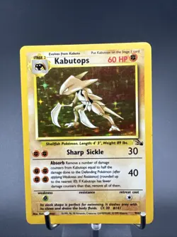 Pokemon TCG - Kabutops 9/62 - Holo Rare - Fossil Unlimited 1999 Vintage - Image 1