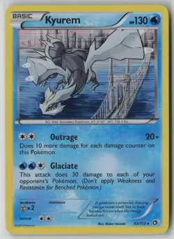 Kyurem 43/113 Pokemon TCG Legendary Treasures 2013 Holo Rare (Light Play) LP 1 - Image 1