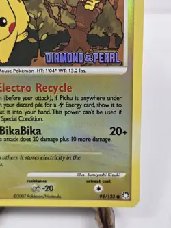 Pokemon Pikachu 94/123 Diamond and Pearl Burger King Stamped Reverse Holo (Read) - Image 4