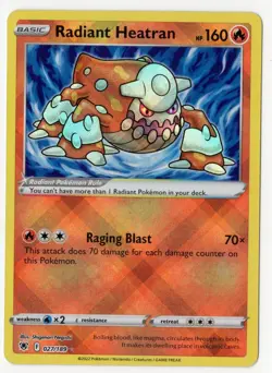 Pokemon TCG Astral Radiance Radiant Heatran 27/189 Radiant Rare - Image 1