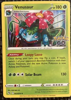 Pokemon - Venusaur - 003/078 - Holo Rare - Pokemon Go - NM/M - Image 1