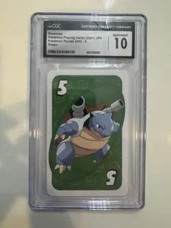 CGC 10 BLASTOISE 2021 POKEMON JAPANESE POCKET UNO GREEN 5 - Image 1