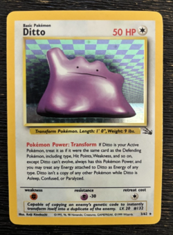 Pokemon Ditto 3/62 Fossil Holo Rare - Image 1
