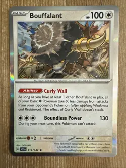 Bouffalant 119/142 Holo Pokemon TCG: Stellar Crown Near Mint (NM) - Image 1