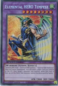 Yugioh Elemental Hero Tempest SGX2-ENA21 Secret Rare 1st Edition NM - Image 1