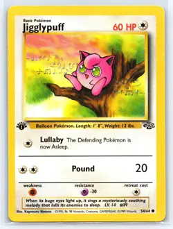 Pokemon Cards: Jungle 1st Edition Common: Jigglypuff 54/64 - Image 1