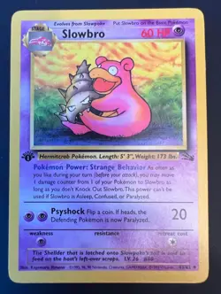 POKEMON 1ST EDITION FOSSIL SLOWBRO UNCOMMON CARD 43/62 - Image 1