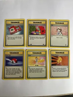 Pokemon Trainer Card X6 Bundle Shadowless Original Base Set Very Good Condition - Image 1